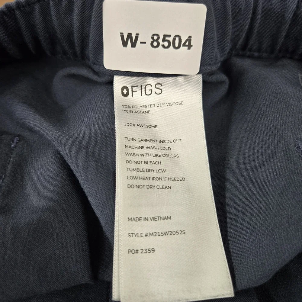 FIGS Men Scrub Pants Large Blue Cairo Cargo Pockets Drawstring 27